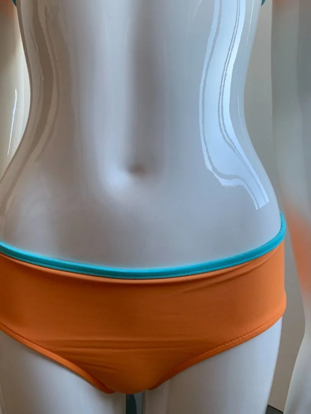 Roxy Girls logo swimwear orange & blue sporty 2pc bikini set